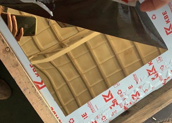 ราคาดี ความกว้าง 1219 มม. กระจกแผ่นสแตนเลส 201 สีทองเงินเสร็จสิ้นกระจกสีดำ ออนไลน์